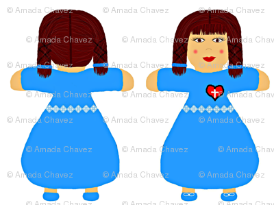 Brunette _Blue_dress_doll