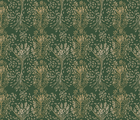 Golden Tree fabric by wiccked on Spoonflower - custom fabric