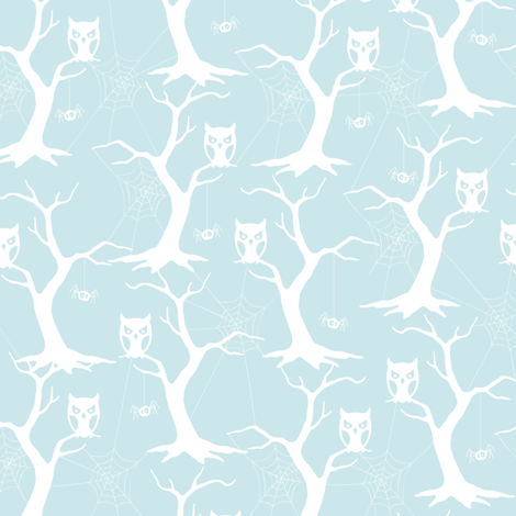 Crawling Creepies Owl Trees fabric by jennartdesigns on Spoonflower - custom fabric