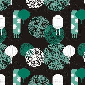 Chinese Lanterns in Black