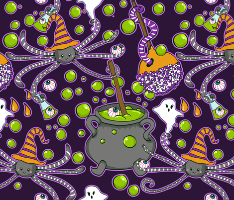 Sweet Spider Stew fabric by sara_berrenson on Spoonflower - custom fabric