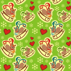Green Reindeer Sleigh