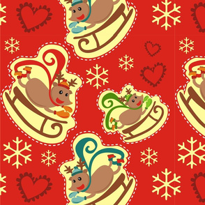 Red Reindeer Sleigh Big