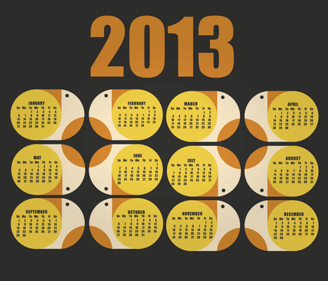 Calendar 2013 fabric by angelaferrara on Spoonflower - custom fabric
