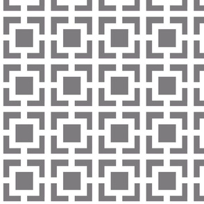 Moroccan Square in Gray and White