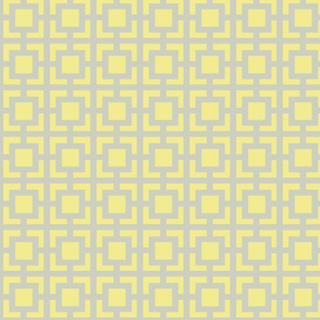 Smaller Moroccan Square in Yellow and Gray