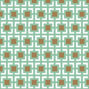 Moroccan square duo in mint and brown