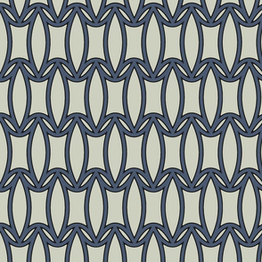 Peony in Navy Blue and Gray