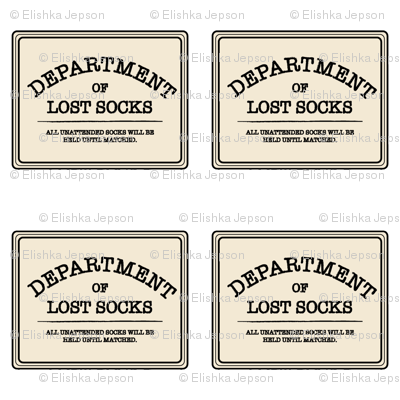 Department of Lost Socks Labels