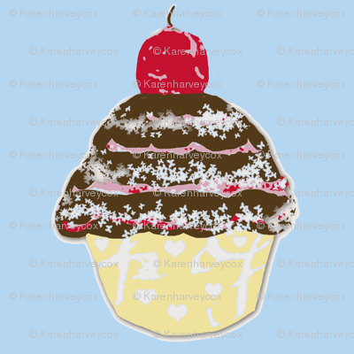 Cupcake Love on light blue