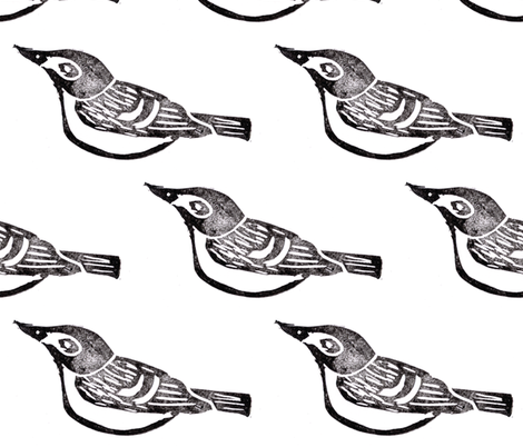 black-capped-vireo-large fabric by owlandchickadee on Spoonflower - custom fabric