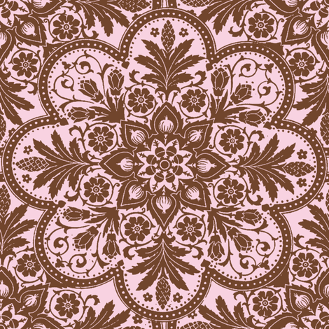 Bombay Brown and Pink fabric by peacoquettedesigns on Spoonflower - custom fabric