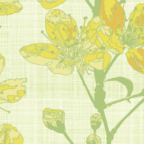cherry sprigs - honey yellow