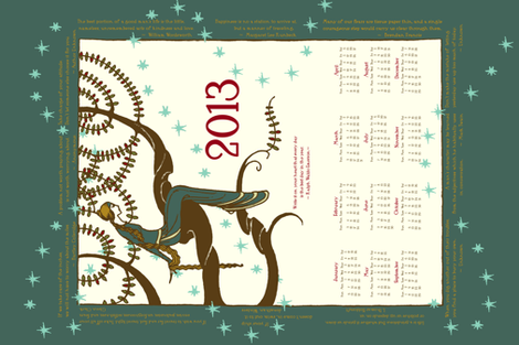 Linen-Cotton Canvas 2013 Inspirational Tea Towel  fabric by miart on Spoonflower - custom fabric