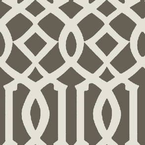 Imperial Trellis-Taupe-Large