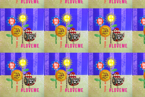 Tweet me cushion panel fabric by catandvee on Spoonflower - custom fabric