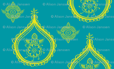 henna medallions yellow