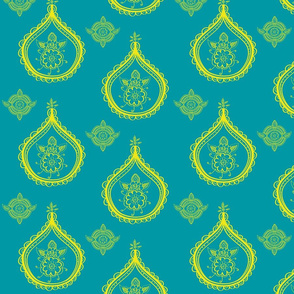 henna medallions yellow