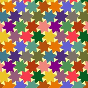 Stars - Purple, Pink, Green, Yellow, Blue, Brown and Orange on Light / White Background