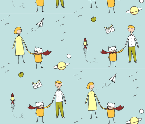 Be my hero fabric by annemclean on Spoonflower - custom fabric