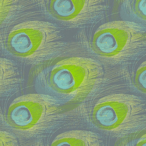 Flights Of Fancy Peacock Feathers (No Gradients - 4 Color Palette Restricted)