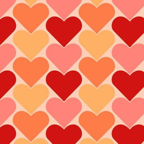 Multi-Colored Pink and Red Hearts - Pinks Pale Reds