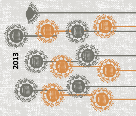 2013 Dandy Tea Towel Calendar fabric by kdl on Spoonflower - custom fabric