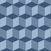 Colorful Tessellated Squares - Blue