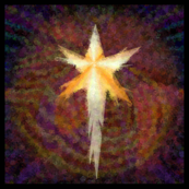 The Star - Magenta and Yellows, Framed in Black, Large