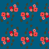 Floral on Blue