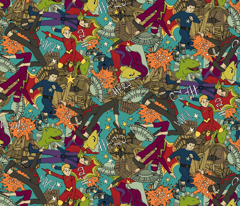 comic chaos fabric by scrummy on Spoonflower - custom fabric