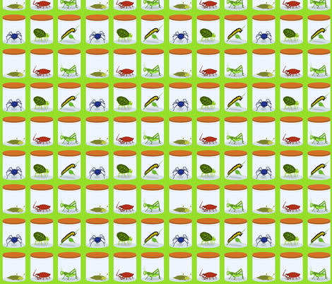 Green creepy crawlies fabric by oceanpien on Spoonflower - custom fabric