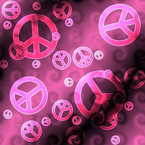Pink and Black Peace Signs