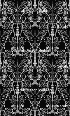 Lady Mary's Bedroom ~ Black & White