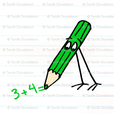 Green Pencil Doing Sums