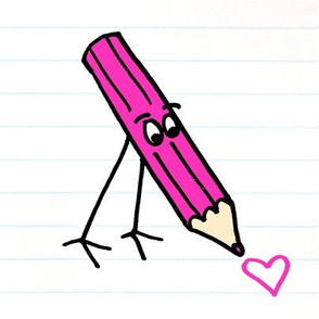 Pink Pencil drawing a heart