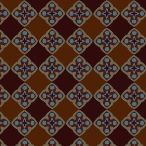Medieval Check Brown Blue