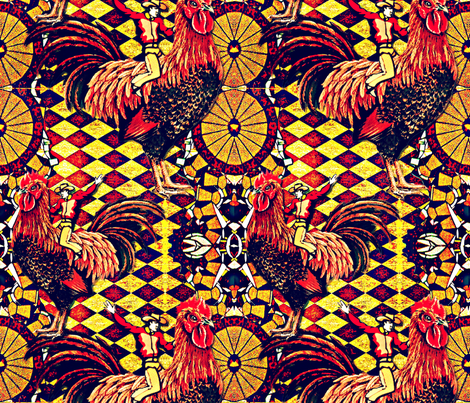 A Man and His Giant Rooster fabric by whimzwhirled on Spoonflower - custom fabric