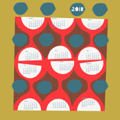 2013 retro calendar-large wall decal