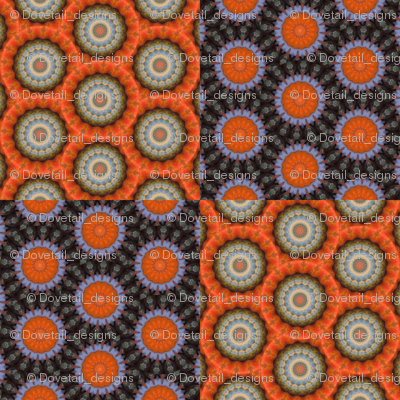 Pumpkin Pie Flowers Checkerboard