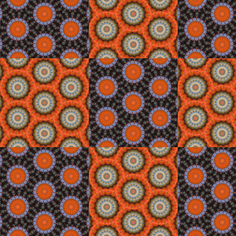 Pumpkin Pie Flowers Checkerboard fabric by dovetail_designs on Spoonflower - custom fabric