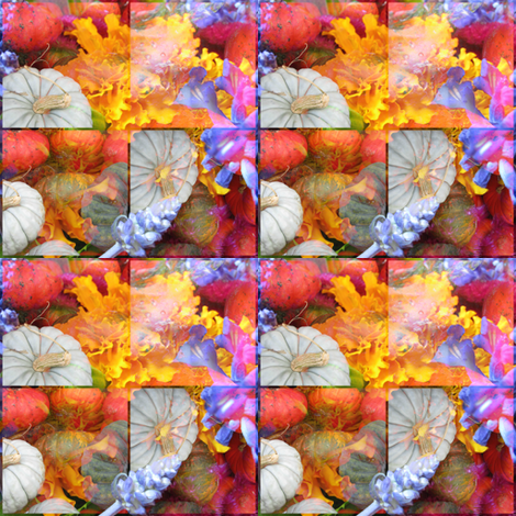 Pumpkins and Flowers 3 fabric by dovetail_designs on Spoonflower - custom fabric