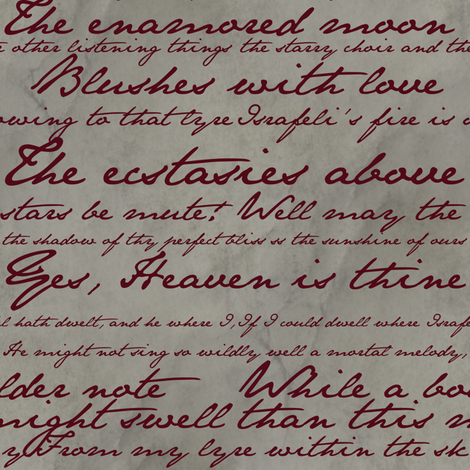 Edgar Allan Poe ~ Israfel ~ Poem in Blood Red on Parchment