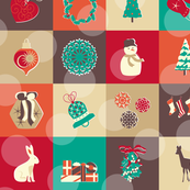 5" squares North Christmas