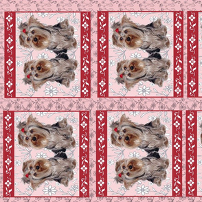 Yorkshire terrier cheater crib quilt