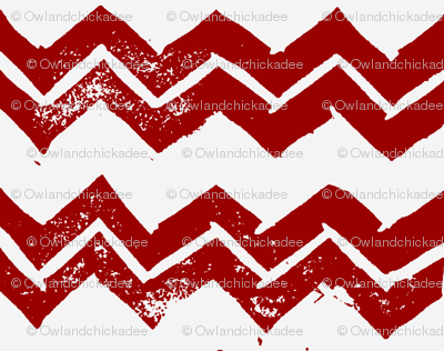 Chevron - Hand-carved stamps - Red/White