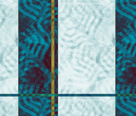 White and Blue Menorah Plaid
