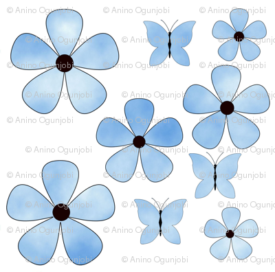 blue_sky_cloud_flower_butterflies