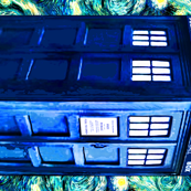 Starry Night TARDIS Doctor Who Inspired (for fat quarter, tea towel size)