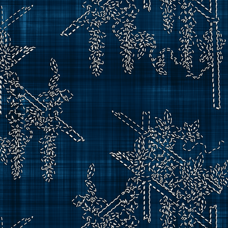 Sashiko: Fuji - Wisteria fabric by bonnie_phantasm on Spoonflower - custom fabric